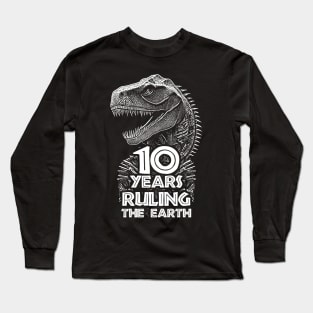 10th Anniversary  - Dinosaur Lovers Birthday Long Sleeve T-Shirt